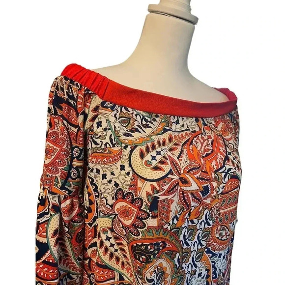 Gibson latimer blouse wide neck loose bold colors size small - Picture 2 of 5